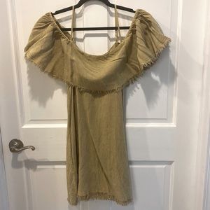 Ladies Spring Summer Beach Boutique Dress Tan
